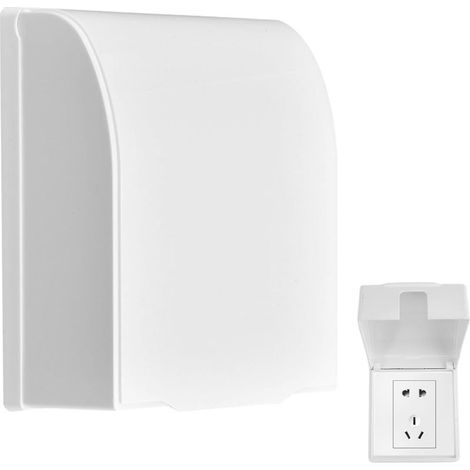 Type 86 Cache Prise Etanche Electrique Murale, Boîtier Étanche Plastique Interrupteur Mural, Cache Interrupteur Mural, Sans Perçage, pour Salle de Bain, Chambres, Cuisine Extérieur (Blanc) (1/5)