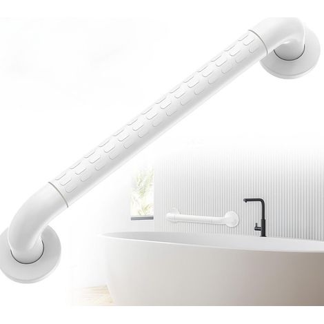 Barre de support murale extensible de 40 cm - Support mural - Barres de soutien pour salle de bain - Barres de soutien pour douche - Barres de soutien pour WC - Plastique - Blanc (1/5)