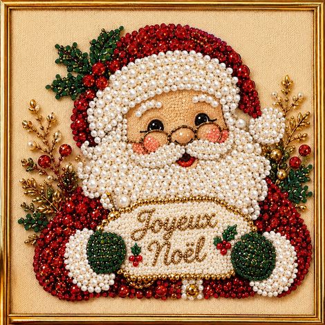 Tableau peinture diamant DIY Père Noël gants verts 20x20 cm 20 20cm réf 5899 200 g – Livraison gratuite