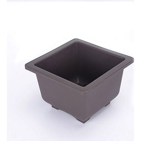 Pot de fleurs rectangulaire pour plantes succulentes avec soucoupe, grand pot profond en forme de losange, système de drainage, épais et élégant