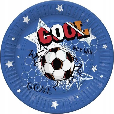 Piatti di carta a tema CALCIO, tifosi di calcio, partita di compleanno, 18 cm, 8 pezzi.