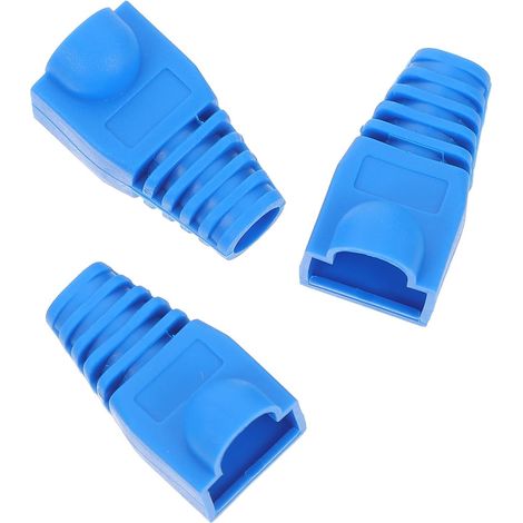 100 Pièces de Bouchons de Protection en Plastique Bleu pour Câble Réseau Rj45, Empêchant la Flexion et L'infiltration d'eau, Adaptés aux eurs Ethernet Cat5 et Cat6 (1/5)