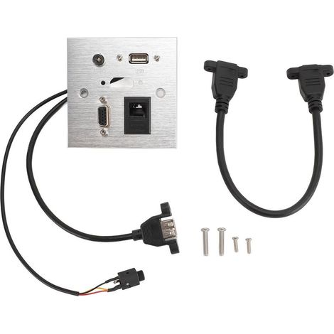 Prise multimédia en alliage d'aluminium, USB HD VGA, son 3.5MM, réseau réseau RJ45, pour maison, hôtel, bureau (1/5)