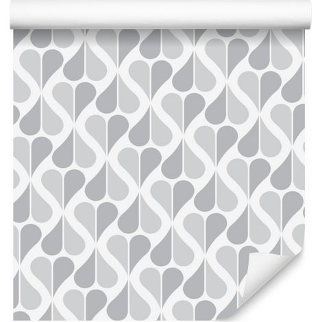 Carta da parati con motivo classico retrò in tonalità di grigio, 50x1000 cm. (1/5)