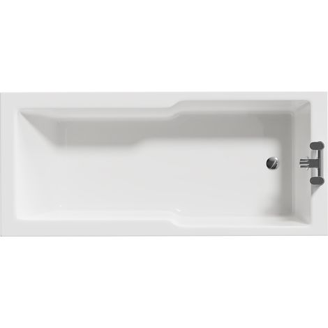 Square 1700mm x 750mm Straight Single Ended Shower Bath (1/5)