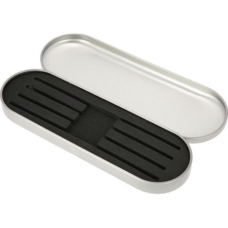 Boîte de rangement professionnelle argentée pour pinces à épiler et outils de maquillage pour extensions de cils (1/5)