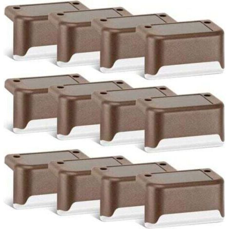 Pack of 12 solar patio lights, XU, Waterproof LED bronze finish for outdoor driveway, Courtyard, Terrace, Stairs, Steps and fences. (warm white) (1/4)
