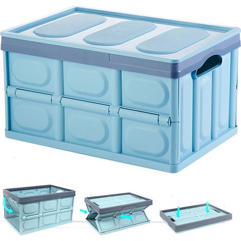 Organisateur de bacs de rangement, bacs de rangement pliantes, boîtes de rangement empilables avec couvercles, organisateur de conteneurs de stockage (1/4)