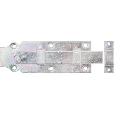 Verrou de porte droit, avec poignée bouton et gâche attachée passivé plaque 160 x 56 mm (1/2)
