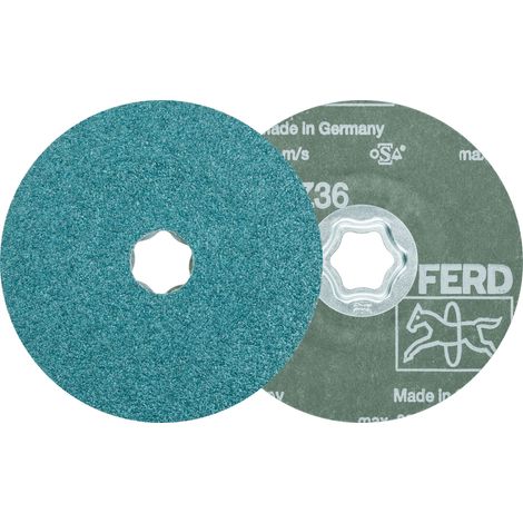 PFERD TOOLS COMBICLICK Zirkon Fiberscheibe Ø 115 mm Z36 für hohen Abtrag auf Stahl 25 Stk (1/4)