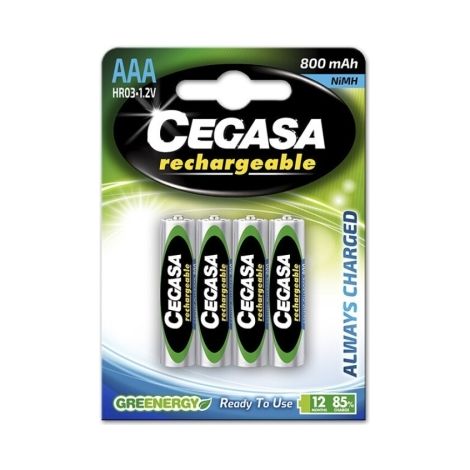 Cegasa Rechargeable Pack de 4 Pilas Recargables AAA HR03 800mAh
Cegasa Rechargeable renueva su gama presentando una nueva familia de acumuladores que