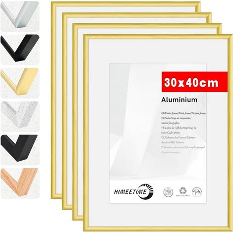 Bilderrahmen 30x40 Acrylglas Hochformat Alu  Gold 30x40cm 4x (1/5)