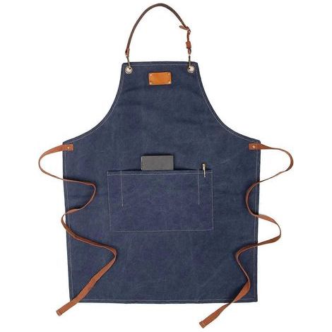 Tablier de cuisine vintage en toile avec poche, ajustable et lavable pour chef, serveur, artiste ou boulanger (1/4)