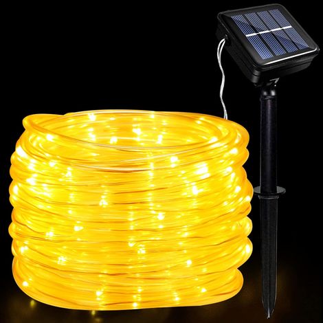 Guirlande Lumineuse Solaire Extérieure LED, IP65 Étanche Guirlande Lumineuse 12m/39.4ft 100LEDs Solaire Décoration Lumières avec 8 Modes d'Éclairage pour Jardin Arbre Fête Décoration de Noël