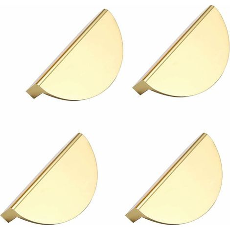 4 Stück Küchengriffe aus Metall, goldene Möbelgriffe aus Metall, goldene Schrankgriffe aus Metall, für Büromöbel, Nachttische, Kommoden, Kleiderschränke (mit Schrauben) (1/5)