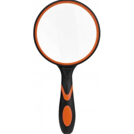 BEBUSINGOTO Lupa de lectura grande para libros de ciencia, periódicos, lectura, insectos, pasatiempos y observación. Calidad prémium, color negro y naranja. (1/5)