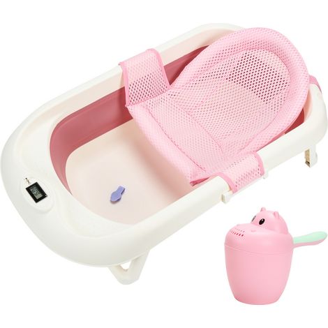 SWANEW Vasca per bambini Vasca per bambini Pieghevole con termometro Neonati ergonomica (1/5)