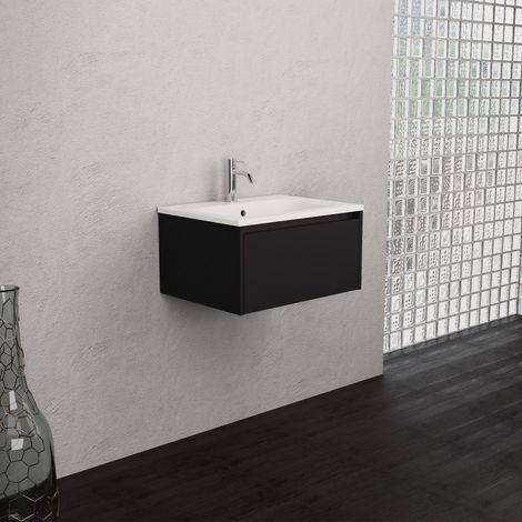 Inda - Meuble de salle de bain 1 tiroir L.60 avec vasque mate / (1/5)