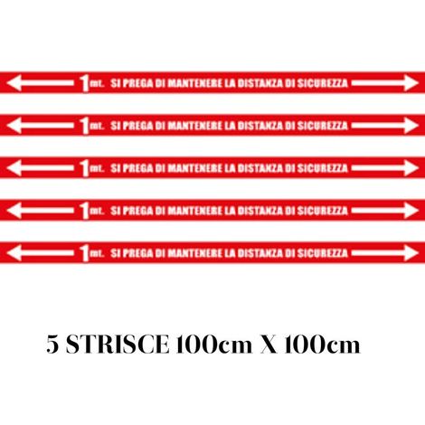 5 Strisce adesive antiscivolo distanza di sicurezza calpestabili pavimento in PVC (1/3)
