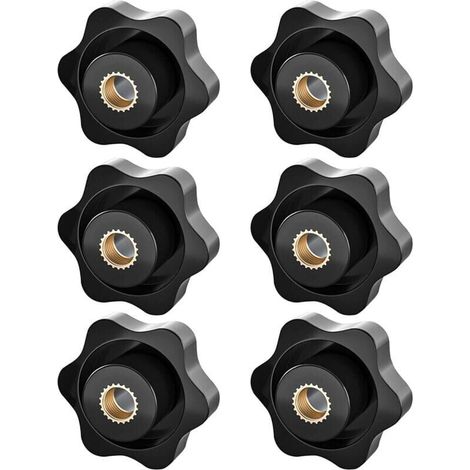 Pack of M8 clamp knobs, knurled thread clamp knobs, star head clamp nut knobs for machinery, furniture, electronic equipment (1/4)