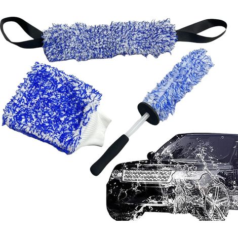 Brosse de nettoyage de roue – Kit de nettoyage de roues de voiture, gant de lavage en microfibre anti-rayures pour SUV, camping-car, moto, camion, monospace (1/5)