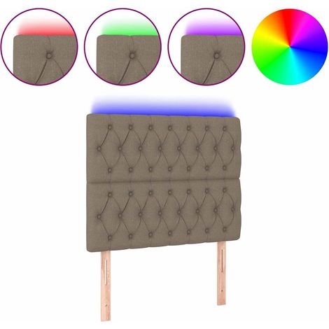 Maison Exclusive - Cabecero con luces LED tela gris taupe 90x7x11 (1/5)