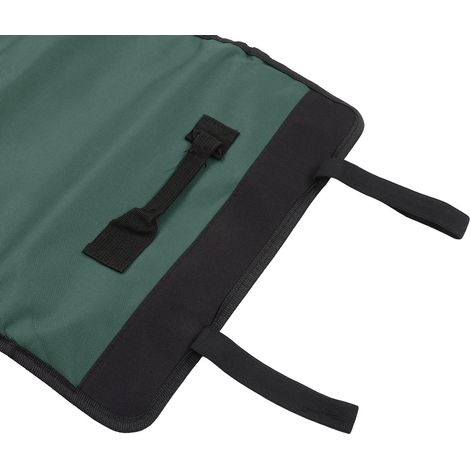 Sac à outils portable multifonctionnel, sac de rangement pour quincaillerie en tissu Oxford épais, sac d'électricien, vert. (1/5)