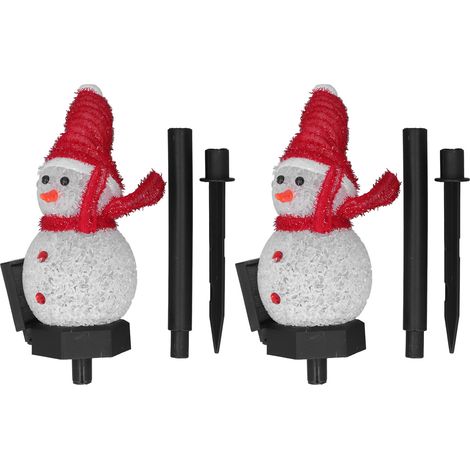 Ortviai 2x Guirlandes Lumineuses de Noël à Énergie Solaire en Forme de Bonhomme de Neige – Étanches IP44, Idéales pour Jardin et Cour (1/5)