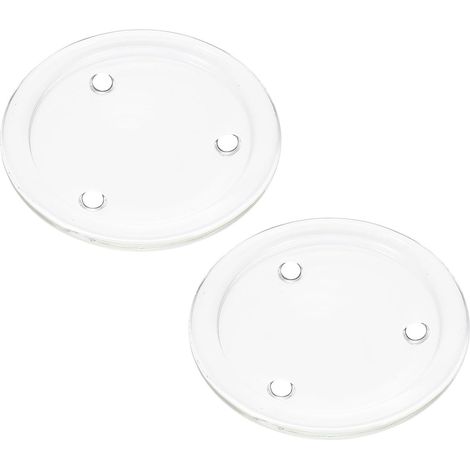 Support à Bougie Rond en Verre Transparent 2 Pièces, 10,8 Cm, Décoration Élégante pour Table de Dîner, Accessoire Simple et Chic Maison (1/5)