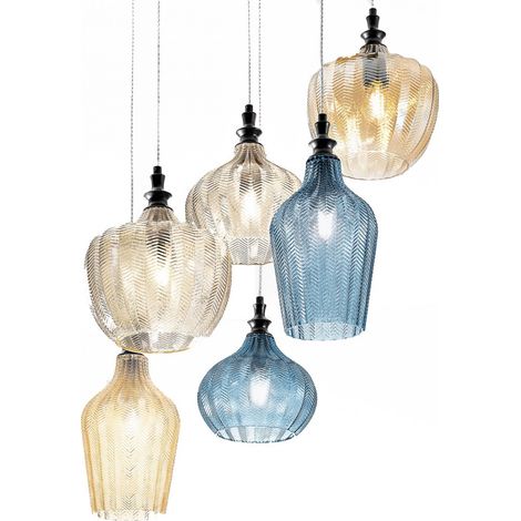 Lampadario moderno gea luce cleofe s6 e27 led vetro lampada sospensione