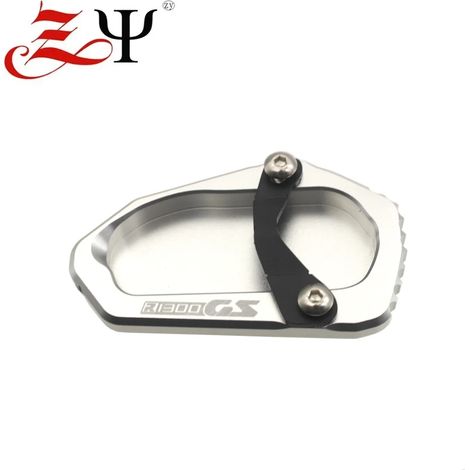 (Béquille latérale arrière argentée BMW R1300GS) Compatible avec BMW R1300GS (modèles 2023-2024) - Extension de béquille latérale - Support/Plaque de support - Maxpower (1/4)