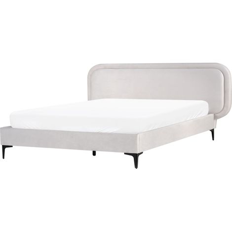 Bed Velvet SUZETTE 160 x 200 cm (EU King Size) Light Grey