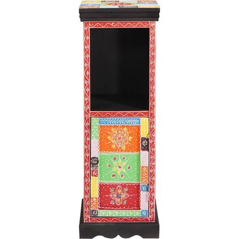 Commode Multicolore 30 x 30 x 90 cm Bois de mangue massif