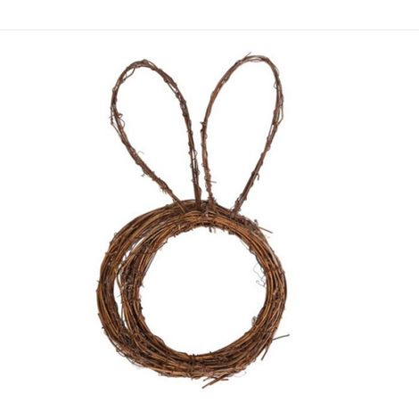 guirlande en rotin de lapin Couronne de vigne en forme de lapin, bricolage, couronne de lapin de pâques, deco decors (1/4)