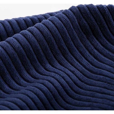 Housse Vide Pouf Géant XL Intérieur Velours Côtelé Bleu Marine BiG52 (1/4)