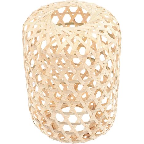 Woven Bamboo Ceiling Lampshade, Decorative Light Fixture (1/5)
