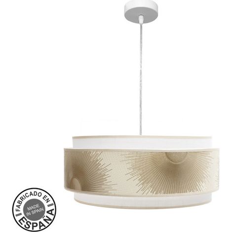 ABRILA  Colgante Modelo Nepal Blanco Con Doble Pantalla