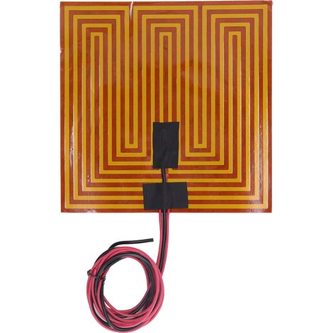 Film chauffant flexible en polyimide 150℃ 20x20cm pour imprimante 3D, 12V 120W avec adhésif (1/5)