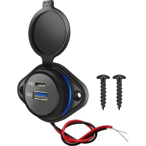 USB-C-Kfz-Ladestecker, 12V/24V Hochgeschwindigkeits-PD3.0-Ladestecker (30W) und QC3.0-Ladestecker (18W), wasserdichter Ersatz für den Zigarettenanzünder im Auto (1/5)