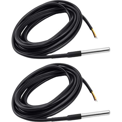 10 Mètres Capteur de Température 2 pièces, Numérique Câble Étanche en Acier Inoxydable, Compatible avec et (1/5)