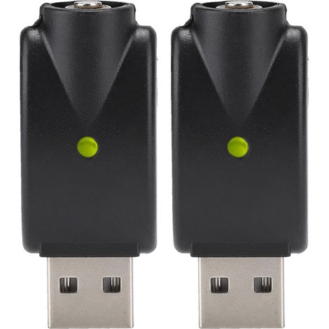 Lot de 2 mini chargeurs USB universels sans fil à tension variable pour batterie 510 avec indicateur lumineux