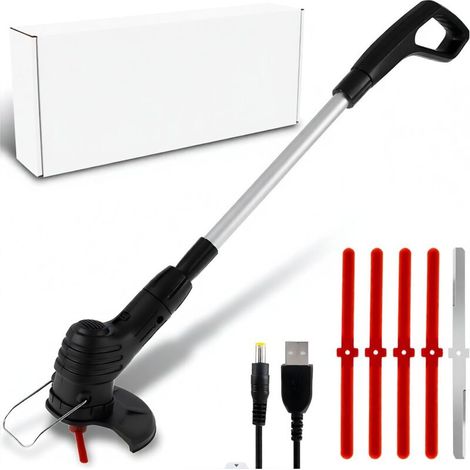 Tondeuse à gazon sans fil, livraison offerte, batterie lithium - ion 4 V 2 Ah, outil de bordure, outil de jardinage (1/5)