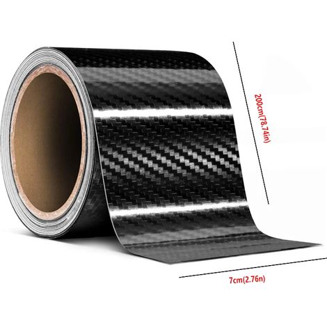 (200 cm x 7 cm) Protections de seuil de porte de voiture 5D en fibre de carbone,autocollants de protection pour pédales de porte,protection anti-rayures pour l'arrière de la voiture (1/3)