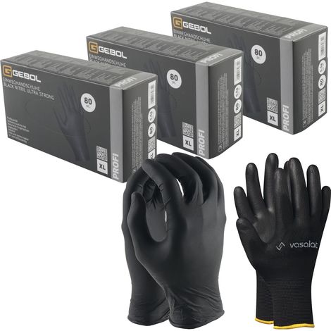 vasalat Einweghandschuhe Nitril eco EN 374-1/5 schwarz Gr.XL 300 Stück (1/5)