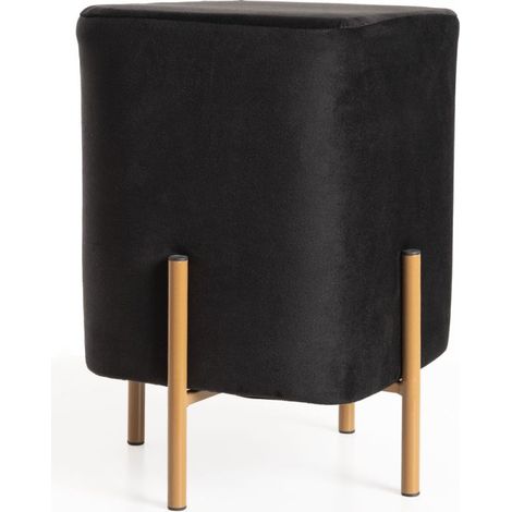 Taburetes Pequeños - Puff Roys Terciopelo - Negro