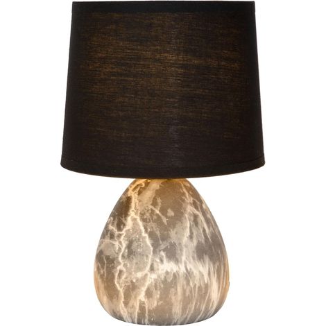 Lampe à poser noire en céramique – Culot E14 – Puissance 40W – Indice de protection IP20 – Longueur câble 120 cm – Lucide