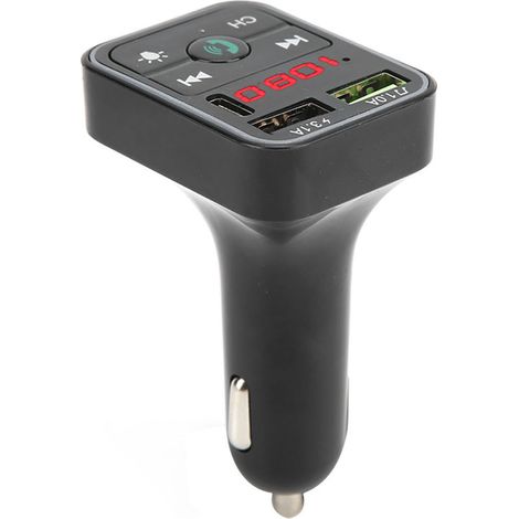 Transmetteur FM Bluetooth 5.0 12V/24V Chargeur de Voiture avec Lecteur MP3 et Lumière d'Ambiance Colorée (1/5)