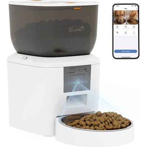 PawHut Automatic 4L Cat Feeder with Camera, 2.4G WiFi, Smart APP Control (1/5)