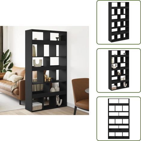 Cloison de séparation noir 100x33x187,5 cm bois d'ingénierie - Cloison De Séparation - Cloisons De Séparation - Séparateur De Pièce - Cloison De Bureau (1/5)