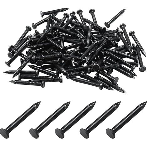 Clous Noirs 20mm 200 Pièces, Clous en Acier Trempé pour Béton, Bois et Briques, Visserie Idéale pour Décoration et Bricolage (1/5)